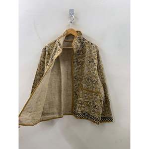 Chaqueta Acolchada Bagh con Bordado Floral Marigold Block, Estilo Varsity, para Primavera, Verano y Otoño, Formal, de Algodón y Poliéster, Corta, Estilo Boho - Product Image 4
