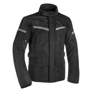 Veste de moto longue de motard pour hommes imperméable et coupe-vent pour le tourisme et l'aventure Veste de moto d'hiver en textile imprimé noir - Product Image 1