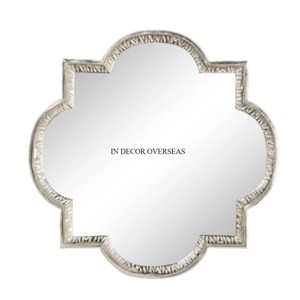 Suministro directo de fábrica Pequeña textura martillada Espejo de decoración de pared con marco de metal resistente chapado en oro de alta calidad a bajo precio - Product Image 5