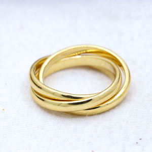 Nuevo anillo de triple banda 925 plata esterlina sólida chapado en oro anillo de banda Unisex regalos de joyería para mujeres a precio al por mayor - Product Image 4