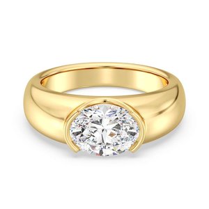 แหวนทรงรีประดับเพชรเม็ดเดี่ยว - Product Image 1