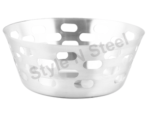 Stockage en métal durable en acier inoxydable, corbeille à pain ovale argentée, corbeille à fruits ovale au prix de gros - Product Image 1