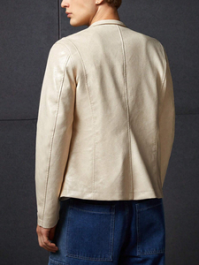 Chaqueta táctica de cuero PU genuino fino Vintage de otoño para hombre logotipo personalizado Reversible transpirable 3D patrón High Street invierno - Product Image 2