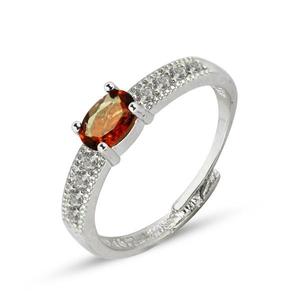 Bague ajustable en grenat et hézonite - Bijou artisanal en pierres semi-précieuses - Product Image 1