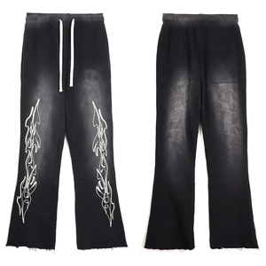 Pantalon pour hommes lavé vente en gros pantalon écorché avec motifs sérigraphiés lavés à l'acide pantalon écorché vierge dernier modèle personnalisé pour hommes - Product Image 2
