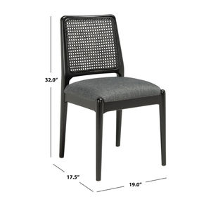 Silla de Comedor Genia de Madera de Teca Sólida con Cojín, Diseño Moderno, Acabado Negro, para Hogar, Hotel, Apartamento o Villa - Product Image 5