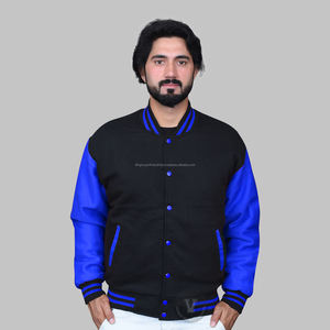 Manteau Letterman tendance pour hommes veste universitaire en coton polaire conception personnalisée bouton couvert noir bleu solide décontracté OEM vente en gros - Product Image 5