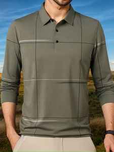 Camiseta Polo Casual para Hombre, 100% Algodón, Manga Larga, Transpirable, Diseño Sólido, Personalizable, ODM Disponible - Product Image 2