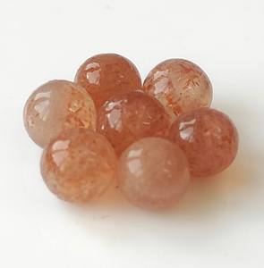 ซันสโตนแท้ทรงกลมขนาด7มม. ลูกปัดเดี่ยวแบบไม่เจาะอัญมณี DIY - Product Image 5