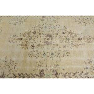 Vintage Turkish Rug Beige Brown 5.5 X 8.9 ft Wool Flat Weave with Patchwork Pattern for Living Room Decorations or Hallways - Product Image 5