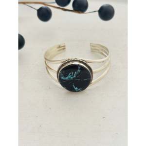 Donovan Nez Blue Moon Turquoise & Sterling Silver Fashion Cuff Bracelet - Product Image 2