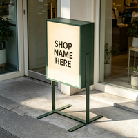 Boîte à lumière LED double face sur pied pour extérieur, panneau publicitaire autoportant en acrylique pour devanture de café, logo personnalisé