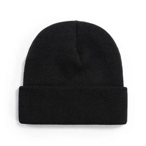 Mode haut de gamme bonnet tricoté uni chapeau d'hiver manchette unisexe bonnet solide Logo personnalisé chapeau - Product Image 3