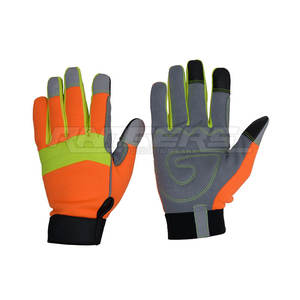 ถุงมือช่าง ถุงมือทำงานหนังสังเคราะห์เสริมแผ่นรองฝ่ามือ ถุงมือป้องกันมือสำหรับงานอุตสาหกรรม ถุงมือเพื่อความปลอดภัย - Product Image 1