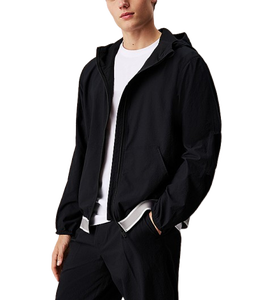 แจ็กเก็ตมีซิปกันน้ำไนลอนโพลีเอสเตอร์ออกแบบโลโก้ได้ตามต้องการแจ็คเก็ตวิ่งกีฬากลางแจ้งแจ็คเก็ตกันลมมีฮู้ดสำหรับผู้ชาย - Product Image 4