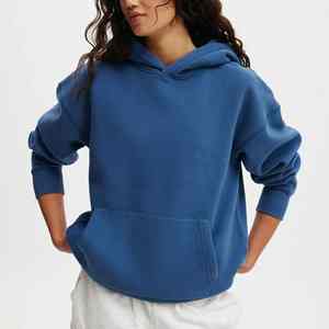 New Arrival Oversized Long <b>Hoodies</b> Women Solid Drop Shoulder 100% Cotton <b>Velour</b> Lightweight Streetwear Customized Logo - Product Image 3