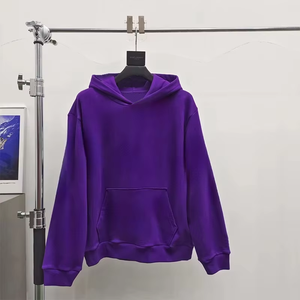 Sweat à capuche zippé vintage pour homme, 100 % coton épais de haute qualité, coupe oversize, motif couronne, impression en relief 420G, vente en gros - Product Image 3