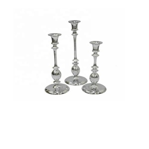 Modernist Antique Table Heavy Solid Cast Aluminum <b>Candle</b> <b>Holder</b> with Handmade <b>Glass</b> for Home Decoration - Product Image 2