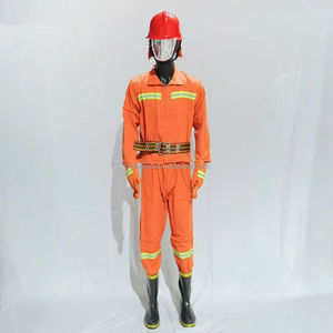 새롭게 출시된 내구성 강화 4겹 100% 면 소방복, 소방헬멧, 부츠, ATPV 10-25cal/cm² 1 스플릿 전신형 카테고리 1 - Product Image 4