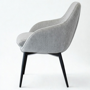 Chaise de salle à manger LOTUS de style européen moderne et luxueux, siège en mousse souple, pieds en métal noir, convient pour les restaurants et les hôtels - Product Image 3