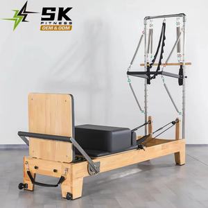 SK Fitness menara rekondisi <span class=keywords><strong>Pilates</strong></span> komersial portabel kualitas tinggi kayu ek tahan lama setengah menara untuk latihan tubuh <span class=keywords><strong>Pilates</strong></span> Premium - Product Image 2