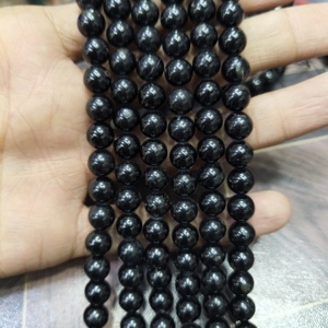 Natural Genuine Black Tourmaline <b>Sterling</b> <b>Silver</b> 8mm Round Bead <b>Choker</b> Protection Crystal Statement <b>Necklace</b> Women Wedding Gift - Product Image 1