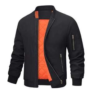<b>Top</b> Selling Customized Men's <b>Black</b> Polyester Zip-Up Puffer Jacket Embroidery Decoration with Custom Logo on Sale - Product Image 3