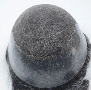 วิกผมชายแบบติดหน้าผากด้วยเชือกผูก  คุณภาพพรีเมียม  ทำจากผมแท้บราซิล  ดูเป็นธรรมชาติ  ฐานผ้าไหม  ทรงผมลอนธรรมชาติ  ผมตรง  แบบเรมี่ - Product Image 4