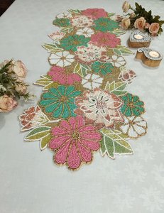 Bàn Runner trang trí Giáng sinh trang trại thủy tinh beaded bảng Runner handmade beaded bảng Runner bởi MSR ở nước ngoài bởi MSR Overse - Product Image 1