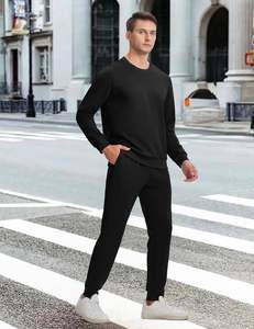 Conjunto de chándal informal de invierno de 2 piezas para hombre, Sudadera de manga larga con capucha, pantalones de chándal para correr en talla XL, chándal transpirable con logotipo personalizado - Product Image 4