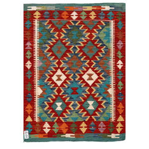 Alfombra Kilim de Maimana, Afganistán, 106 x 77 cm, Decoración de Pared - Product Image 1