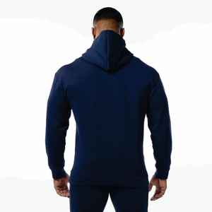 Sweat à capuche pour hommes surdimensionné personnalisé 300 g/m² poids lourd 85% coton 15% polyester teint uni avec pour logo imprimé bouffant pour l'hiver - Product Image 3