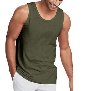 Wholesale 100% Cotton Blank Digital Printing Design Men Sport T Shirt <b>Undershirt</b> Quick Dry Custom Logo Plain Vest Tank Top - Product Image 1