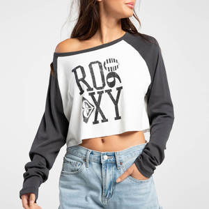 Camiseta de manga larga transpirable nueva salida de fábrica mejores mujeres Crop Top camisetas mejores cosas de algodón mujeres desgaste Crop Top camisetas - Product Image 1