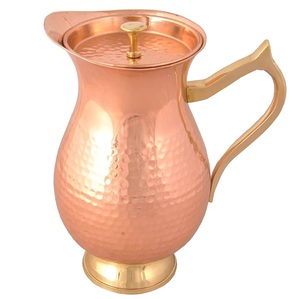 Jarra de Cobre Puro Martillada Moderna o Jarra de Cobre Hecha a Mano en India, Venta Directa de Fábrica OEM, Mayorista y Exportador - Product Image 3