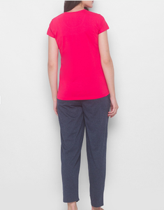 Assured Quality Women Pajamas Cotton <b>Sleeping</b> Sleepwear & Loungewear Printed Pajama Set Short Sleeve Round Neck Top Pant - Product Image 6