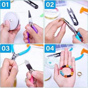 Mini pinces à bijoux, pinces à bec rond courbé, kit d'outils de bricolage pour la fabrication et la réparation de bijoux - Product Image 5