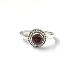 Trendy <b>Garnet</b> <b>Ring</b> (2.2 Grams) Rose Gold & 18K Plated Bezel Setting on Copper with Natural Gemstones Perfect Gift - Product Image 1