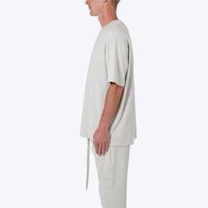 Venta caliente 240gsm Drop Shoulder T-shirt Venta al por mayor de algodón en blanco Camiseta personalizada Heavyweight Men T-shirt Camiseta de gran tamaño - Product Image 3