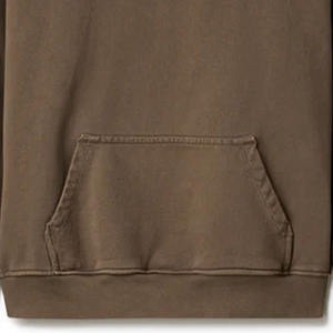 Unisex 600 GSM Brown Hoodie High Quality Heavyweight Oversized Pullover Streetwear <b>Thick</b> Fleece Breathable Winter Embroidery - Product Image 5