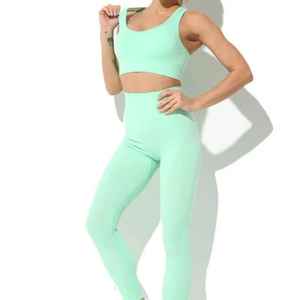 Logotipo personalizado Activewear-Venta al por mayor Mujeres Mujer Gimnasio Fitness Sets Butt Lift Summer Sport Wear Fitness Workout Set Ropa para mujeres - Product Image 5