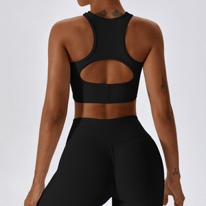 Sujetadores deportivos de entrenamiento para mujer, cuello alto atlético, acolchado extraíble, Fitness, gimnasio, Yoga, Top corto de soporte medio sin costuras - Product Image 5