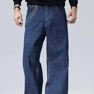 Pantalones Vaqueros Holgados de Estilo Casual Vintage para Hombre, con Botones, Ligeros, Transpirables, de Patrón Recto, Estilo Skateboard, Streetwear - Product Image 1