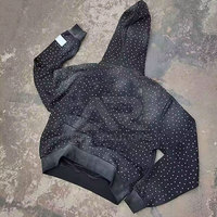 Ensemble streetwear homme oversize hiver 2026 avec strass, éco-responsable, respirant, design optimal, sweat à capuche et pantalon de survêtement en cristal