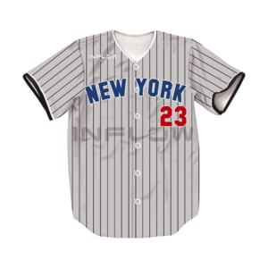 T-shirt de baseball pour homme en polyester de haute qualité avec logo sublimé, col en V, jersey - Product Image 5