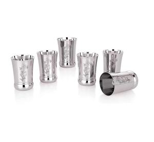 Heavy-Duty Stainless Steel Glass <b>Tumblers</b> for Commercial Use Easy to Washing Juice and Water Metal Glass - Product Image 1