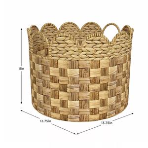 Round Water Hyacinth <b>Large</b> Storage <b>Basket</b> Handmade Storage <b>Basket</b> Wholesale eco-friendly Made in Vietnam - Product Image 2