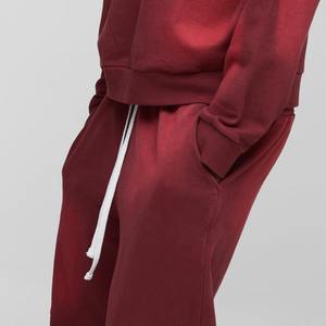 Custom Vintage Sun Faded pantalones de chándal de pierna ancha para los hombres de algodón en blanco de peso pesado French Terry Acid Wash Trackpants con bolsillos - Product Image 5