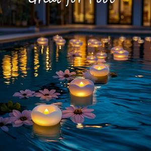 Vela Electrónica Flotante Impermeable y sin Llama TOOWIN para Bodas, Bares Románticos junto a la Piscina e Iluminación Ambiental - Product Image 2