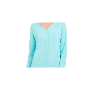 Cardigan da Donna Karen Scott in Cotone Blu con Lavorazione a Trecce, Taglia S, Traspirante e alla Moda con Decorazione a Bottoni e Logo Frontale - Product Image 2
